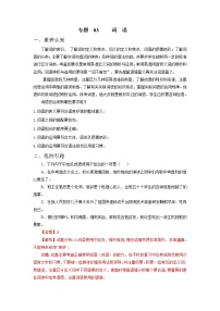 2022年中考语文重难点突破03 词语 （含答案解析）