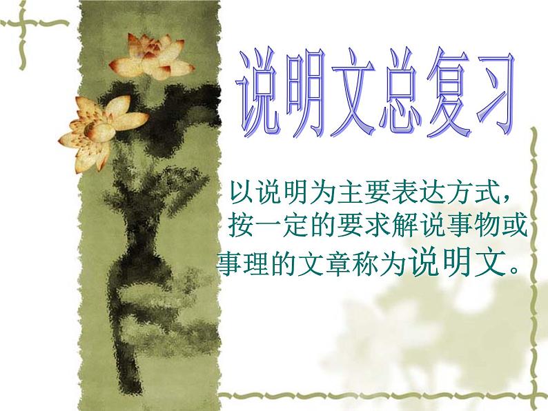 中考语文复习课件---说明文知识点01