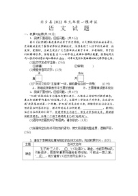 2022年河南省内乡县九年级一模考试语文卷及答案（文字版）