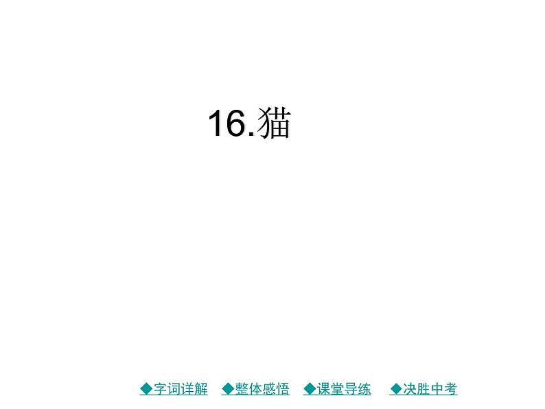 统编版七年级语文上册16 猫 习题课件01