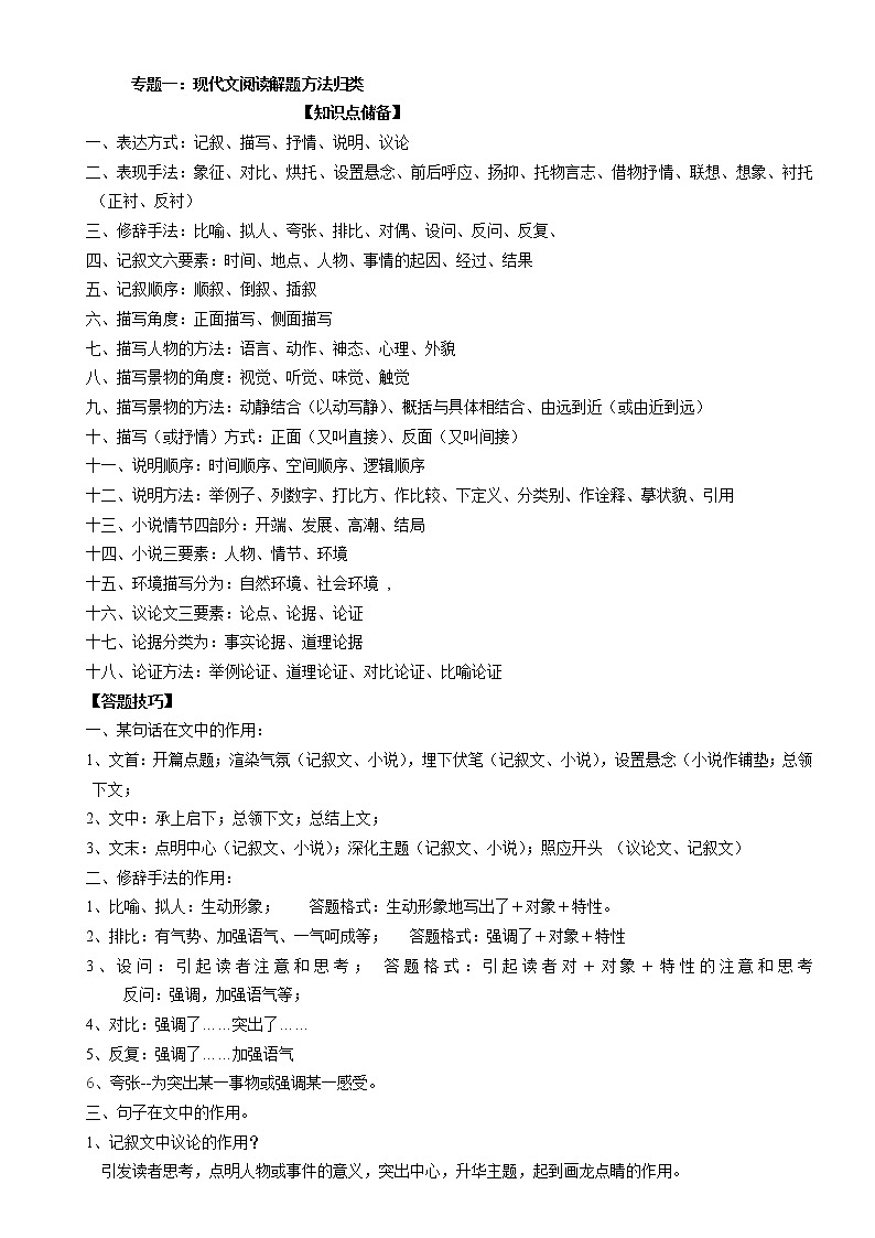 中考语文复习十大专题冲刺资料第2页