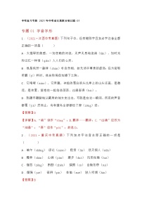 中考复习专题 2021年中考语文真题分项汇编 01字音字形