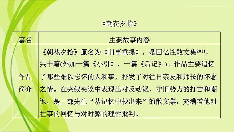 部编版语文七年级上册第三单元名著导读《朝花夕拾》课件02