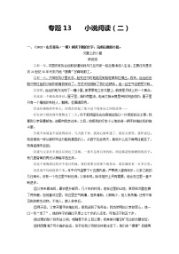 专题13 小说阅读（二）-2022年中考语文一模、二模试题分类汇编（全国通用）