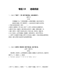 专题19 诗词阅读-2022年中考语文一模、二模试题分类汇编（全国通用）