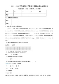 江苏省淮安市盱眙县2021-2022学年九年级下学期期中语文试题（解析版）