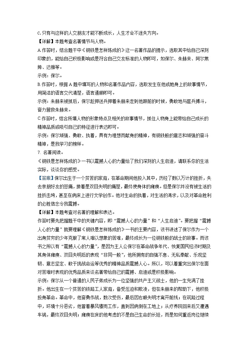 河南省洛阳市洛宁县2020-2021学年八年级下学期期末语文试题（解析版）第3页