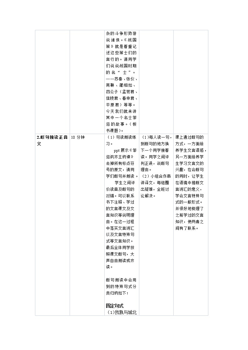 初中九年级下册《邹忌讽齐王纳谏》优秀语文教案第2页