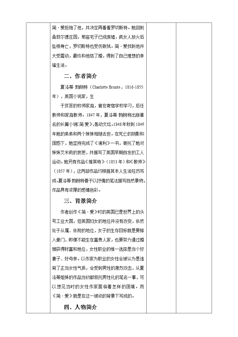 初中语文九下名著导读《简爱》外国小说的阅读 语文教案03