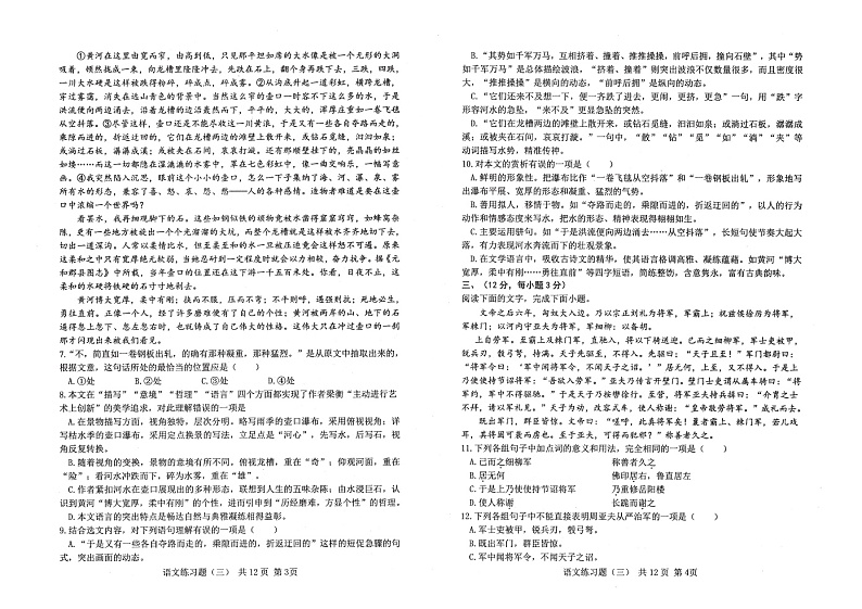 2022年山东省泰安市岱岳区中考三模语文试题（含答案）第2页