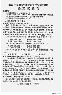 2022年河南省南阳市宛城区中考二模语文试题（含答案）