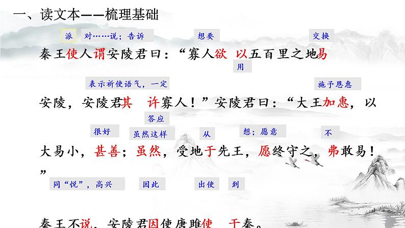 第10课《唐雎不辱使命》课件（共36张PPT）2021—2022学年部编版语文九年级下册第6页