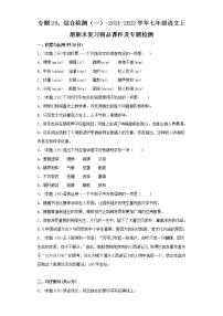 专题24：综合检测（一）-2021-2022学年七年级语文上册期末复习精品课件及专题检测
