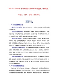专题五 选用、仿句、变换句式-2021-2022学年七年级上册语文期中考试划重点（部编版）