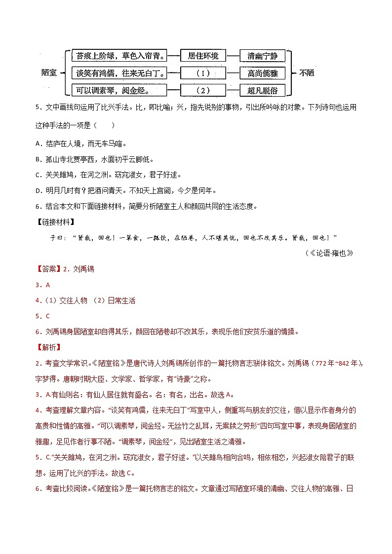 第四单元  【真题模拟训练】-2021-2022学年七年级语文下册单元复习过过过（部编版）（解析版）第3页
