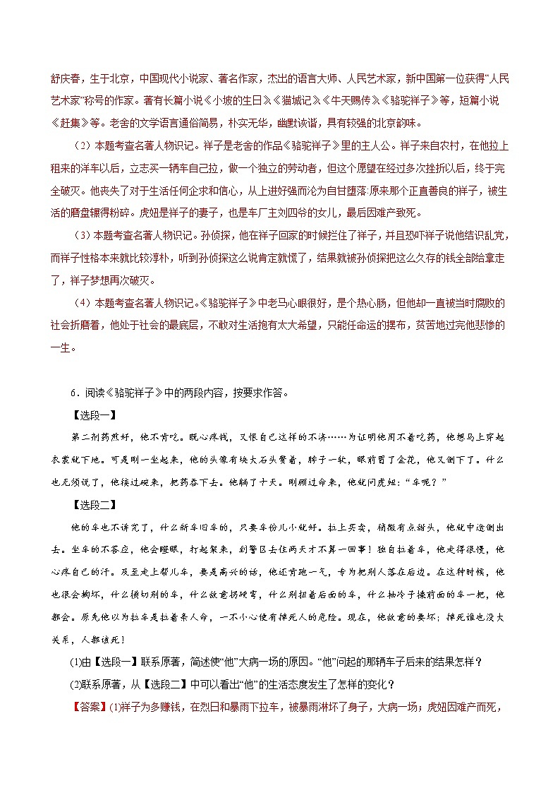 专题09：名著阅读-2021-2022学年七年级语文下学期期中专题复习（解析版）第3页