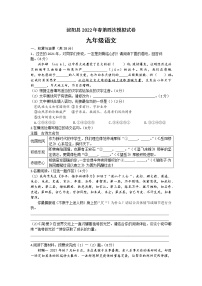 2022年河南省泌阳县中考第四次模拟考试语文试题（含答案）