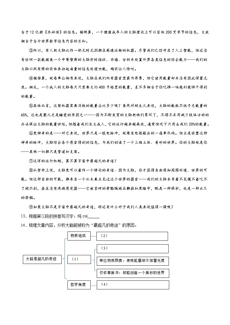 2022年上海八年级语文暑假拔高卷精选（二）第3页