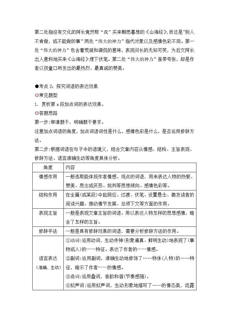 专题29 记叙文阅读之词语含义效果-备战2022年中考语文阅读“公式记忆法”第2页