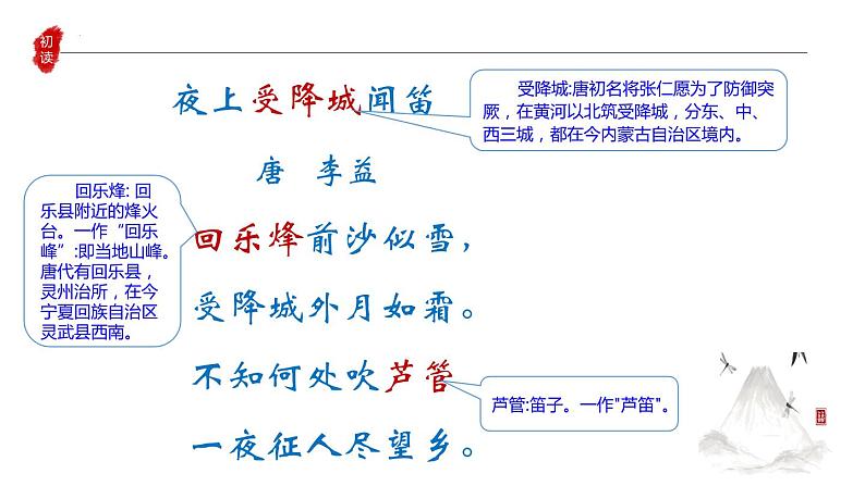 第三单元课外古诗词诵读《夜上受降城闻笛》课件（15张PPT）2022-2023学年部编版语文七年级上册05