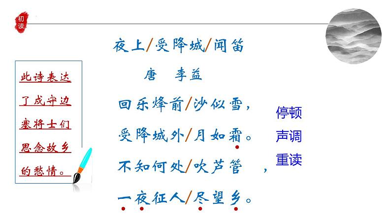 第三单元课外古诗词诵读《夜上受降城闻笛》课件（15张PPT）2022-2023学年部编版语文七年级上册07