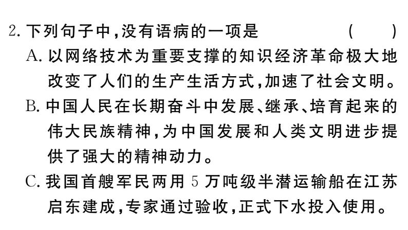部编版初中语文九年级下册《专题四【语法，语病】》语文课件04