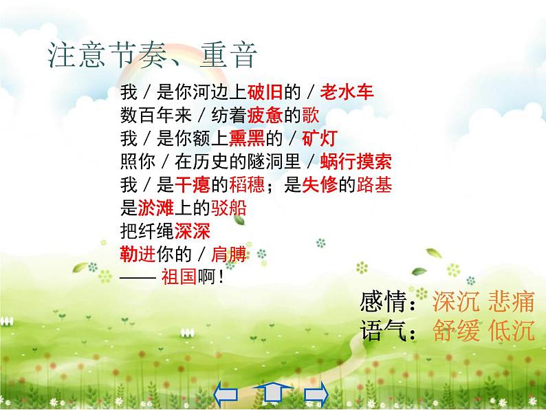 初中九年级下册《祖国啊，我亲爱的祖国》优秀语文课件.第5页