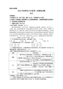 2022年河南省新野县中考三模语文试题（含答案）
