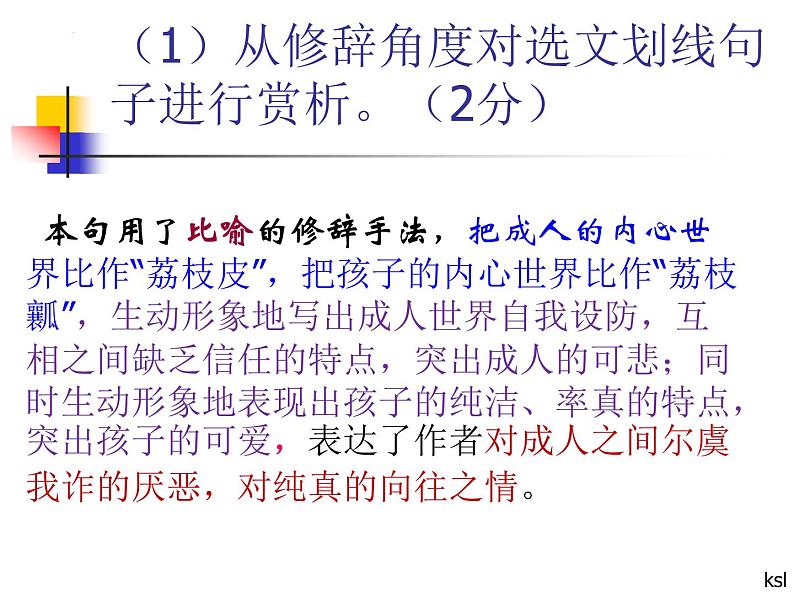 2022年中考语文二轮专题复习：从修辞角度赏析语言（共19张PPT）第7页