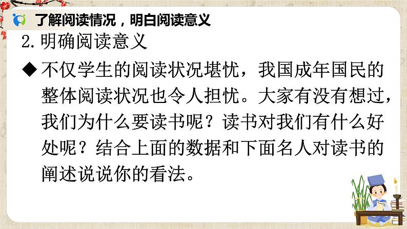 部编版语文七年级上册综合性学习 少年正是读书时 第一课时 课件+教案08