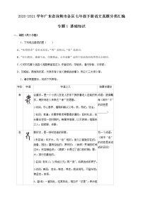 专题1 基础知识-2020-2021学年广东省深圳市各区七年级下册语文真题分类汇编（原卷版）