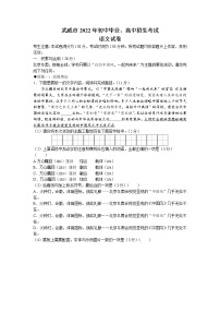 2022年甘肃省武威市中考真题语文卷及答案（文字版）