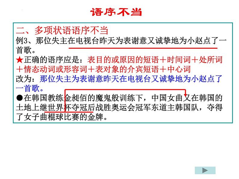 2022年中考语文二轮专题复习：病句辨析与修改之语序不当、搭配不当课件（29张PPT）第3页