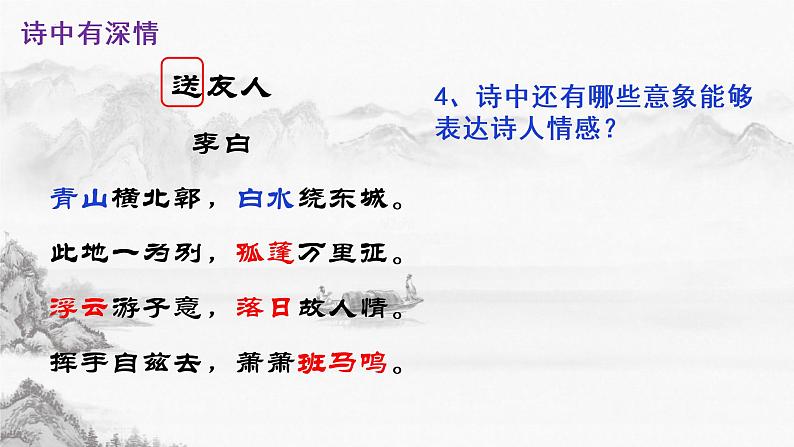 一江一水总关情——从〈送友人〉说起课件2021-2022学年部编版语文八年级下册07