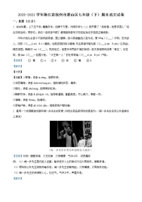 浙江省杭州市萧山区2020-2021学年七年级下学期期末语文试题（试卷+解析）