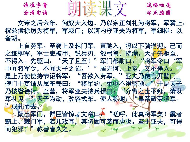 人教部编版语文八年级上册 第六单元 25周亚夫军细柳 课件07