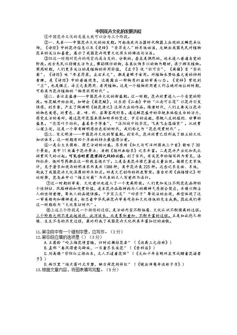 上海市奉贤区2021-2022学年八年级下学期期末考试语文试题（无答案）第2页