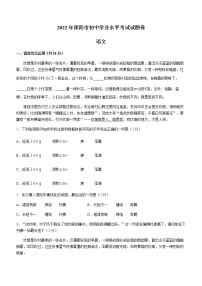 2022年湖南省邵阳市中考语文真题