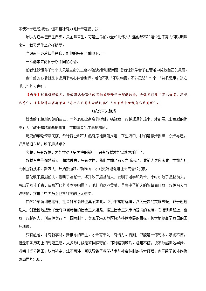 押题04  超越-备战2022年中考语文考场作文押题预测+范文引领第3页