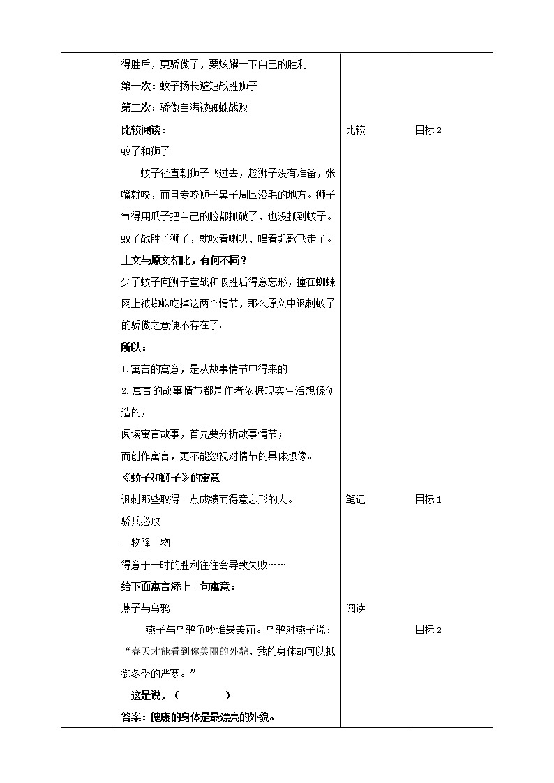 部编版语文七年级上册 --《蚊子和狮子》教学设计第2页