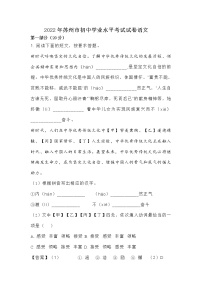 2022年苏州市初中学业水平考试试卷语文（附答案）