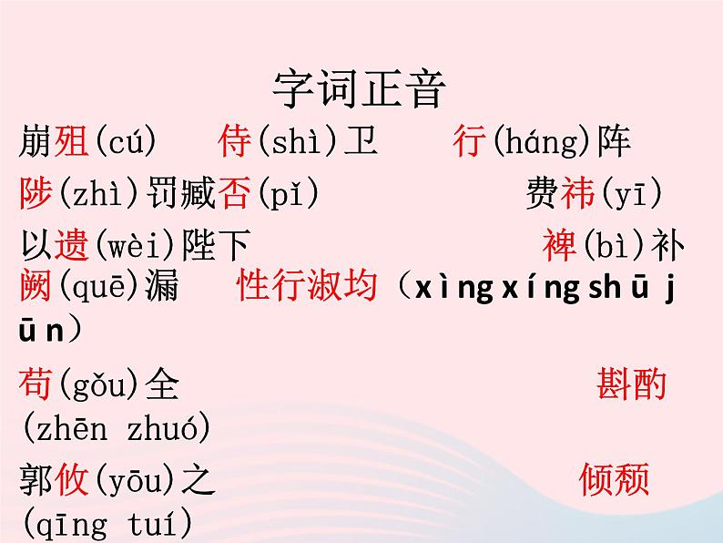 人教版九年级语文下册第6单元第22课出师表1课件06