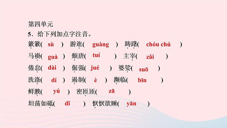 人教版八年级语文上册期末专题复习1语音与汉字作业课件06
