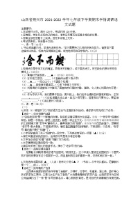 山西省朔州市2021-2022学年七年级下学期期末学情调研语文试题（无答案）