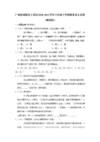 广西防城港市上思县2020-2021学年八年级下学期期末语文试卷(word版含答案)