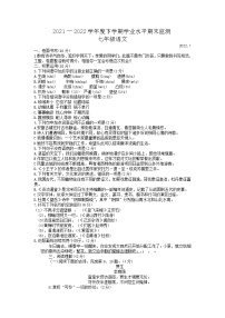 山东省临沂市蒙阴县2021一2022学年七年级下学期学业水平期末监测七年级语文试题（含答案）
