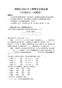 湖南省永州市零陵区2021-2022学年八年级第二学期期末语文试卷（含答案）