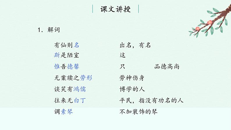 第17课《陋室铭》课件+++2021-2022学年部编版语文七年级下册06