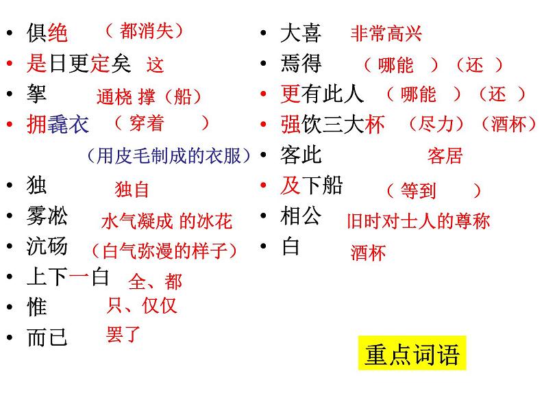 第13课《湖心亭看雪》复习课件（共30张PPT）2022—2023学年部编版语文九年级上册08