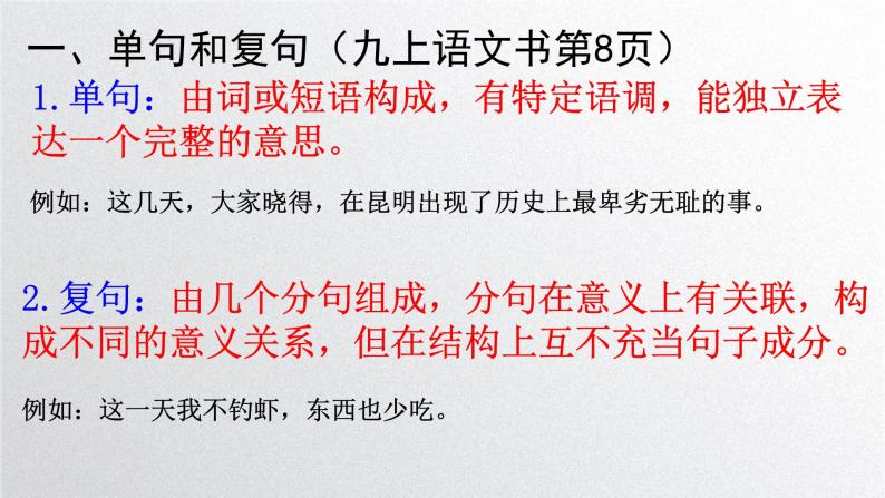 复句类型课件(共13页)2022-2023学年部编版语文九年级上册-教习网|课件下载
